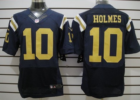 Nike Elite Jersey New York Jets 10 Santonio Holmes Navy Blue